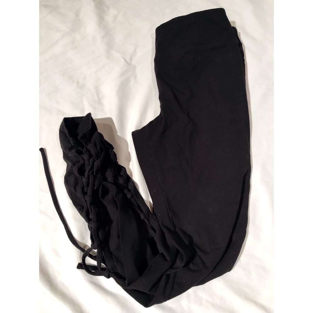 Black Tie up workout leggings